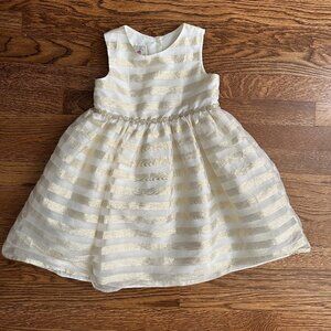 Gold Striped Party Dress for Girls Size 5